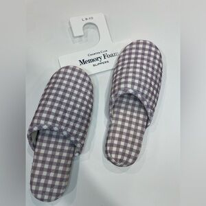 Charter Club Lavender Checkered Slippers Large 9-10